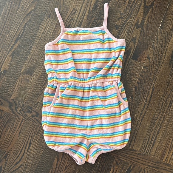 Hanna Andersson Other - Hanna Andersson Pink Rainbow Stripe Terry Romper